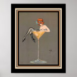 "Her Martini" Impresión Art Deco de 1920<br><div class="desc">"Her Martini",  1920 Art Deco,  imprimido por Henry Clive</div>