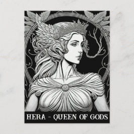 Hera Reina de los Dioses Tarjeta Postal en Blanco