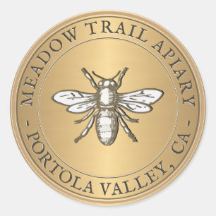 Heraldic Bee Metallic Gold Pegatina