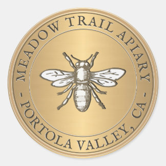 Heraldic Bee Metallic Gold Pegatina