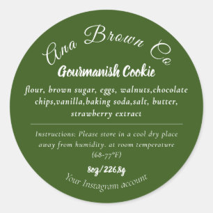 Herb Elegent Ingredientes Pegatina de etiquetas de