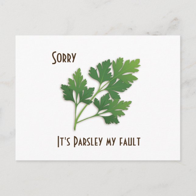 Herb Pun, siento que es Parsley mi tarjeta postal  (Anverso)
