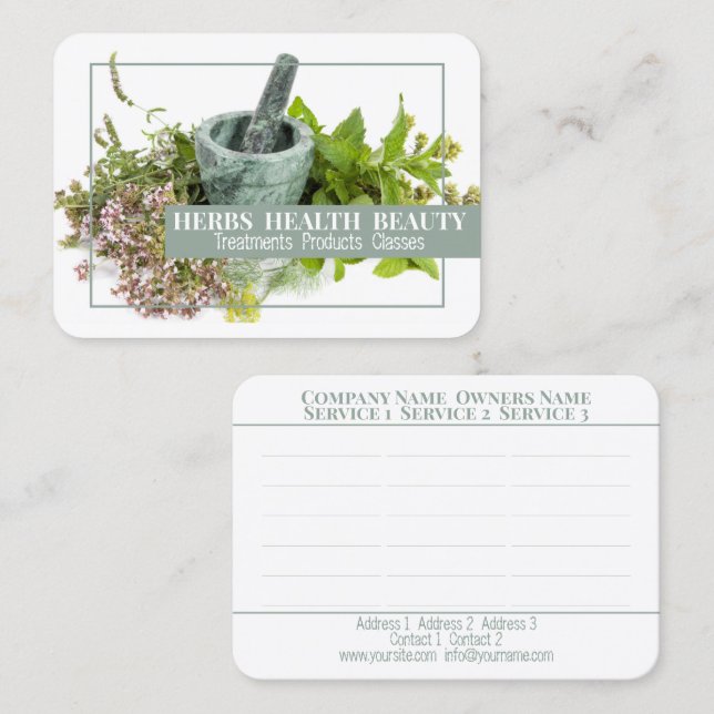 Herbs Health Beauty - Tarjeta de visita (Anverso / Reverso)