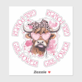 Hereford Girly Cow Galentines Day Vinyl Pegatina