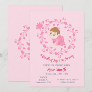 Herencia floral Bebé Chica Ducha Invitación
