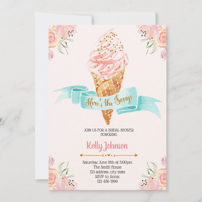 Heres la invitación del tema de la cucharada (Anverso)