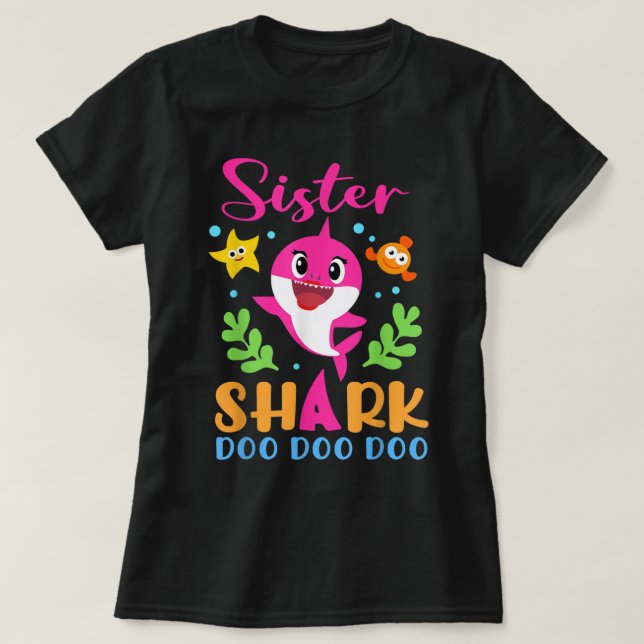 Hermana Camisa de Tiburón Hermana de Shark Lover (Diseño del anverso)