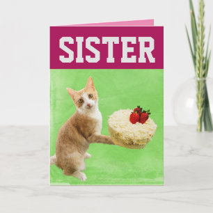 HERMANA CAT CUMPLEAÑOS TARJETA DE GRAN SALUD
