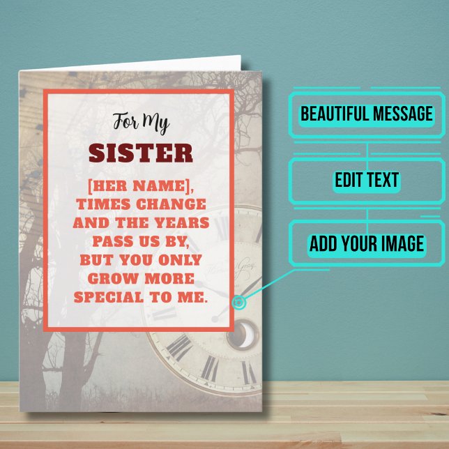 Hermana cultiva más tarjeta de cumpleaños especial (This sentimental card is for that sister in your life who you appreciate more each year.)