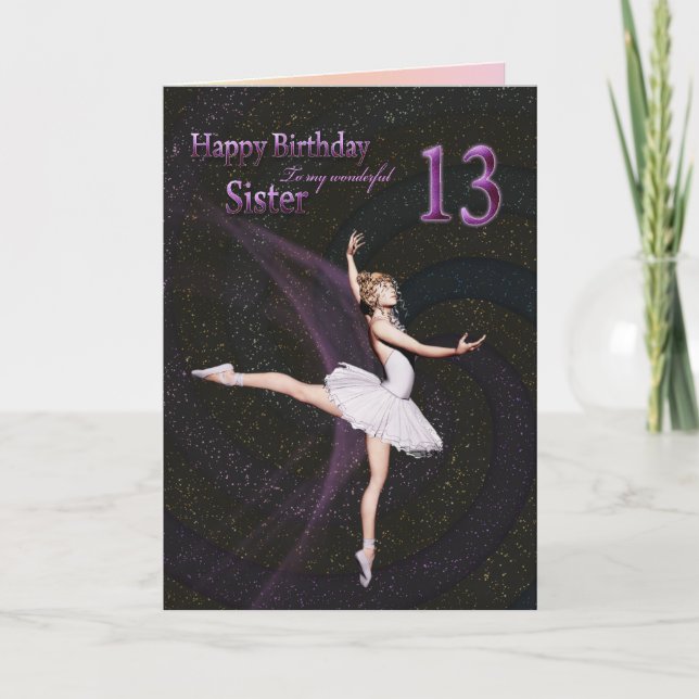 Hermana de 13 años, una tarjeta de cumpleaños de b (Anverso)
