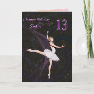 Hermana de 13 años, una tarjeta de cumpleaños de b