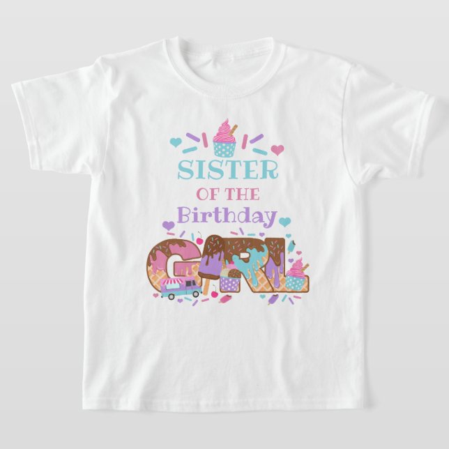 Hermana de la camisa de cumpleaños del crema de hi (Distribución)
