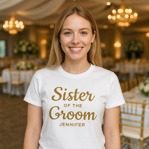 Hermana de la camiseta del Personalizado Groom