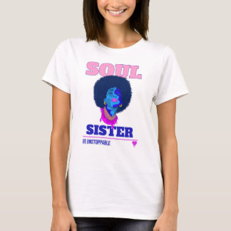 Hermana del alma sé camiseta de arte pop afro impa