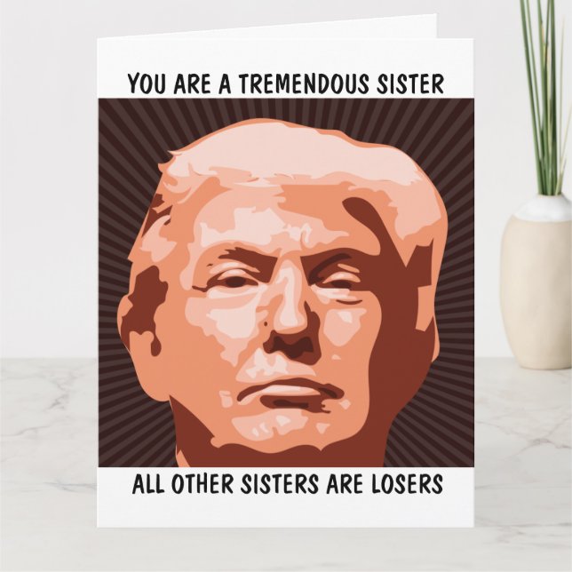 HERMANA DONALD TRUMP CUMPLEAÑOS TARJETA GRANDE PAR (Anverso)