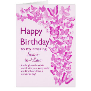 Hermana en la ley Cumpleaños Butterflies