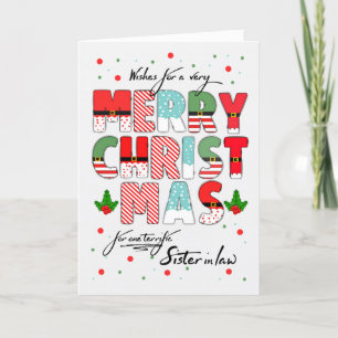 Hermana en la ley Feliz Navidad Decoradas Cartas