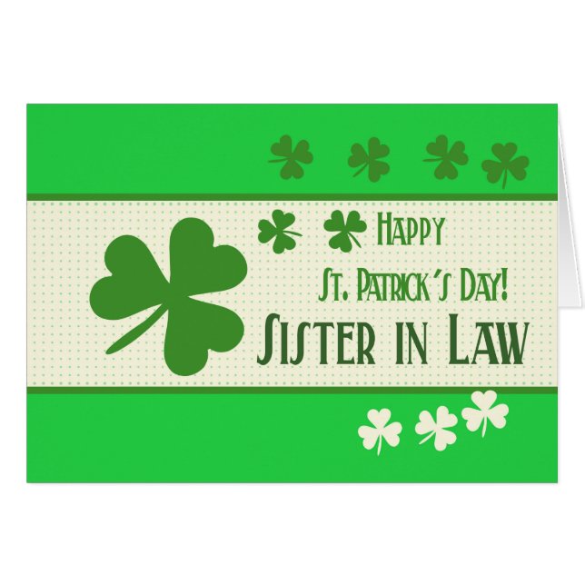 hermana en Law Happy St. Patrick's Day (Anverso (Horizontal))