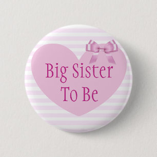 Hermana grande a ser botón rosado de Baby Shower