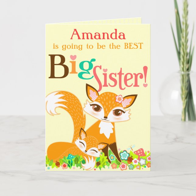 Hermana grande de Lil Foxies - tarjeta de (Anverso)
