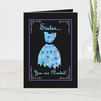 HERMANA Maid of Honor Invitación AZUL Gown