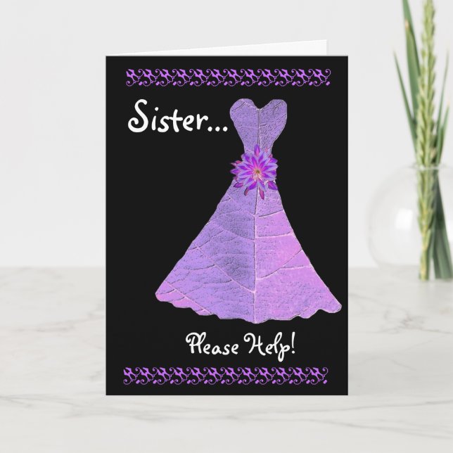 HERMANA Maid of Honor Invitación PURPLE Gown (Anverso)