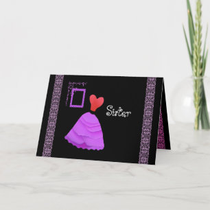 HERMANA Maid of Honor Invitación RED & MAGENTA Gow