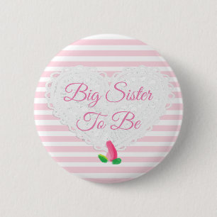 Hermana para ser botón rosa de Baby Shower Rosebud