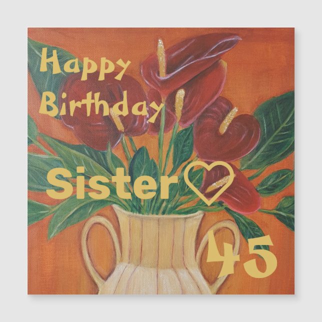 Hermana Personalizado de pintura de flores antariu (Anverso)