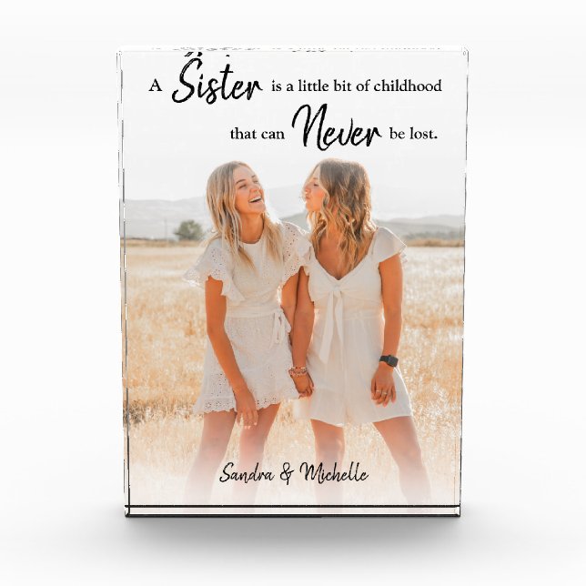 Hermana | Regalo de Foto Personalizado (Anverso)