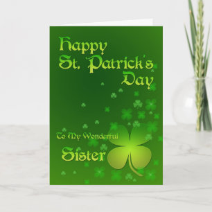 Hermana, tarjeta del día de Happy St Patrick