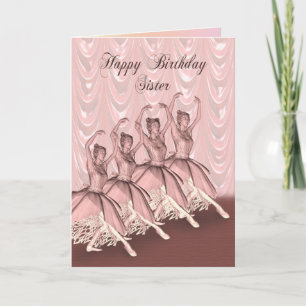 Hermana, una tarjeta de cumpleaños de bailarina