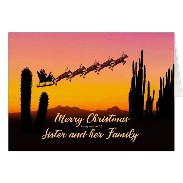Hermana y Navidades de familia Santa por el desier (Anverso (Horizontal))