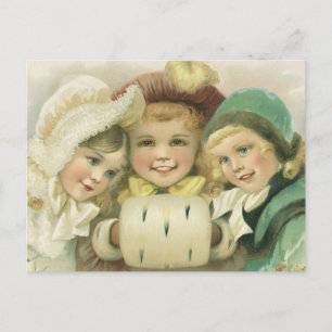 Hermanas de Navidad de época, niños victorianos