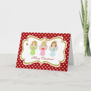 Hermanas de pequeño ángel, tarjeta de saludo