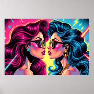 Hermanas del rock de Glam - Poster de arte pop elé