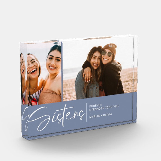 Hermanas modernas conservan dos fotos azul humeant (Izquierda)