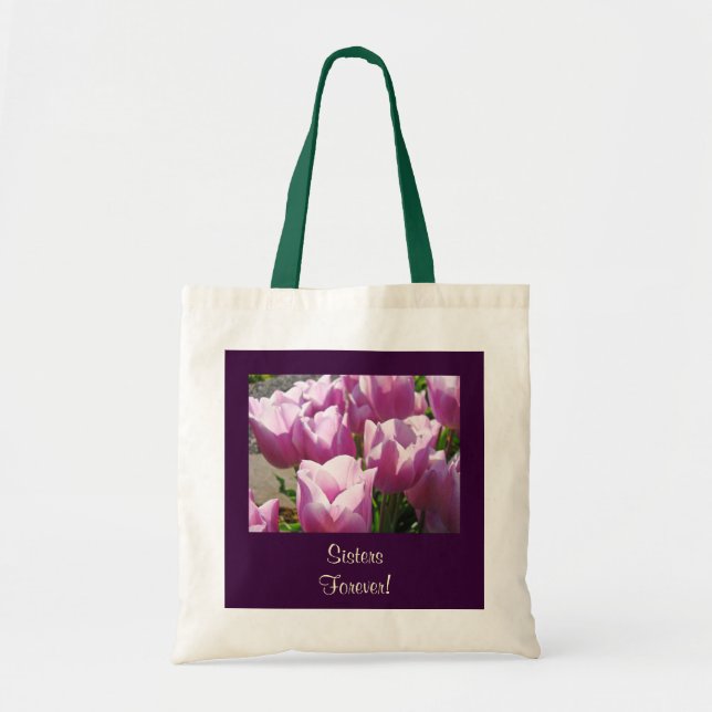 ¡Hermanas por siempre! Bolsa de mano Flores de Tul (Frente)