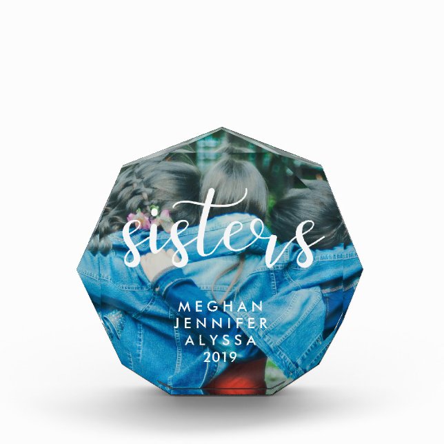 Hermanas | Tipografía moderna simple con foto (Anverso)