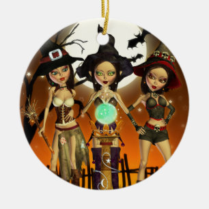 Hermanas tres ornamentos de halloween brutales