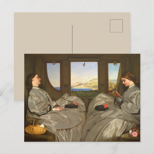 Hermanas victorianas viajan con glosia de postal (Anverso / Reverso)
