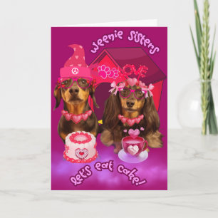 Hermanas Weenie Comamos la tarjeta de felicitación