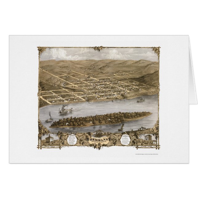 Hermann, mapa panorámico del MES - 1869 (Anverso (Horizontal))