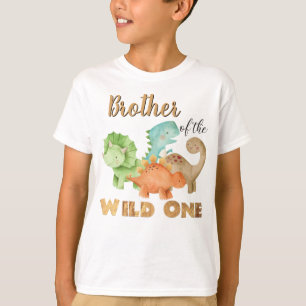 Hermano de la camiseta de un dinosaurio salvaje