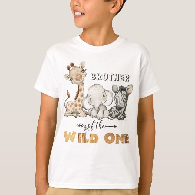 Hermano de la salvaje camiseta de un cumpleaños (Anverso)
