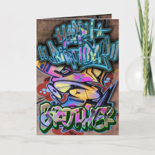 Hermano de la tarjeta de cumpleaños del graffiti