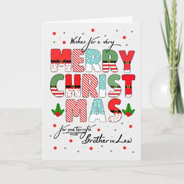 Hermano en la ley Feliz Navidad Cartas Decoradas (Anverso)