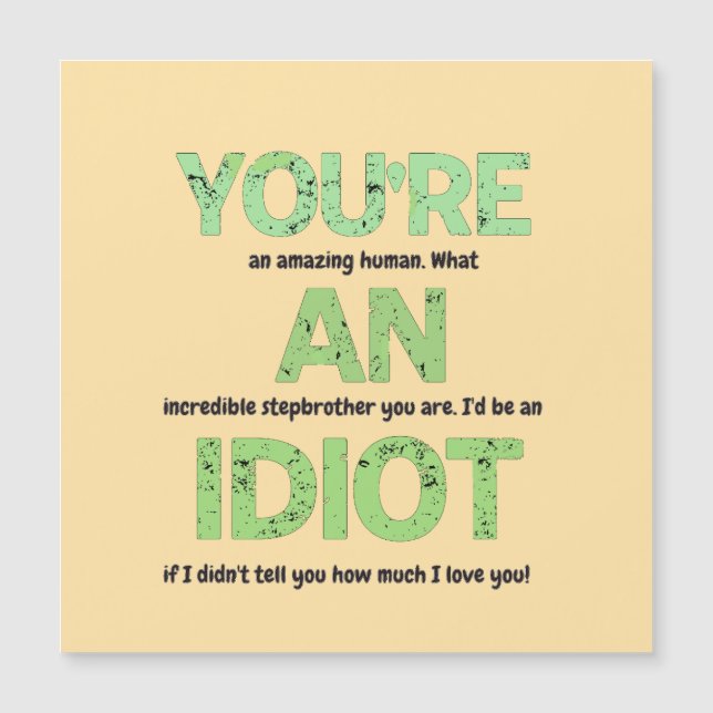 Hermano, eres un regalo humano increíble (Anverso)