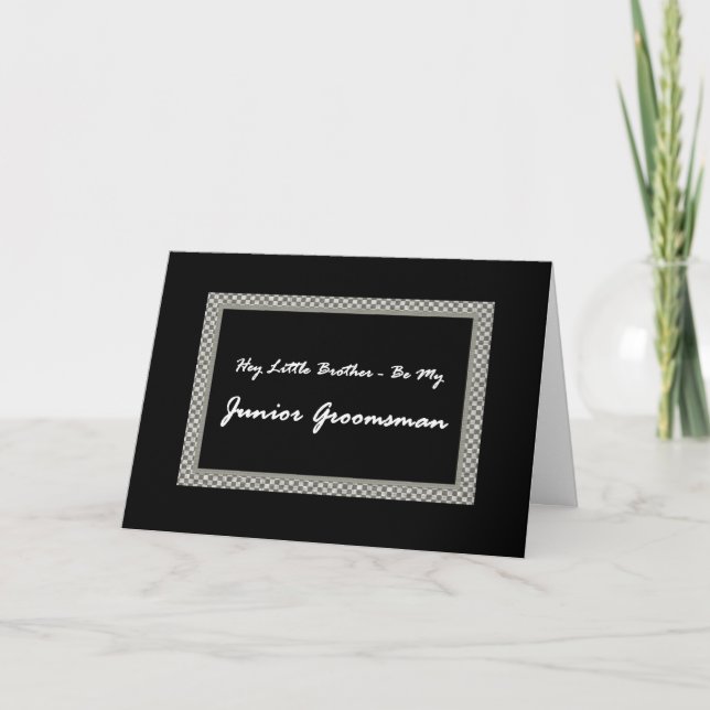 Hermano Menor Padrino Junior Invitación de Boda (Anverso)