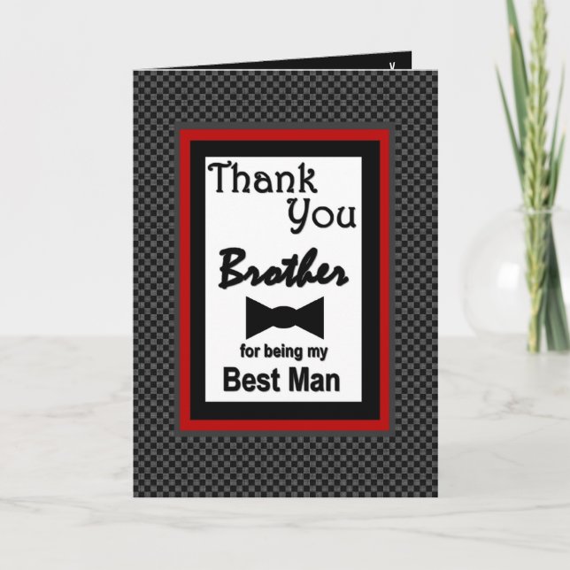 HERMANO Padrino de Boda Agradecimiento con Corbata (Anverso)